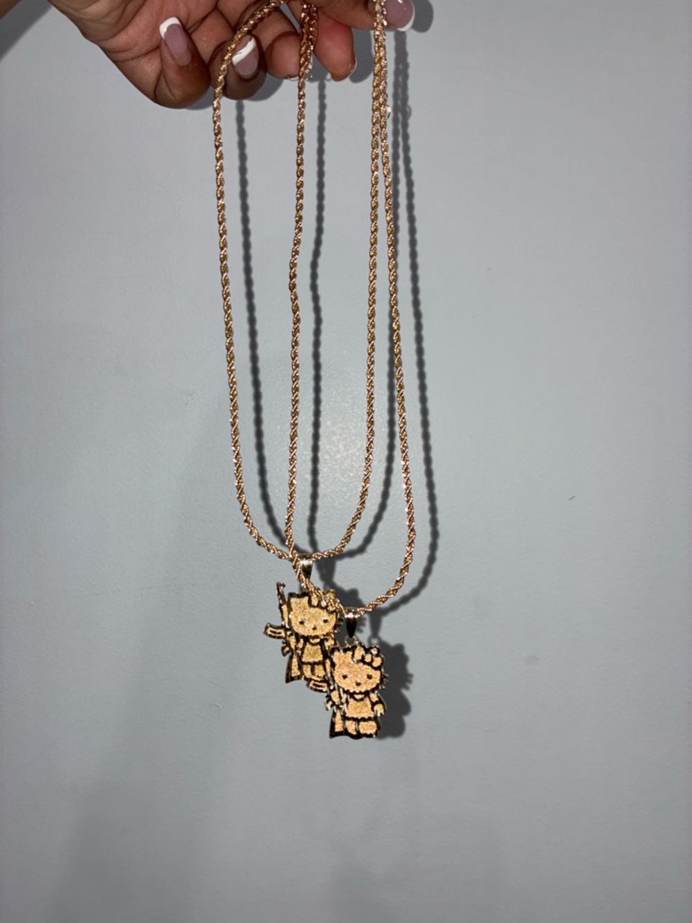Gold Double Pendant Necklace